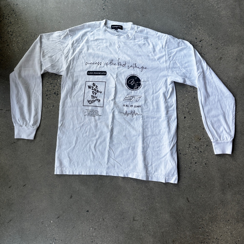 Shadow Hill White Graphic Long Sleeve Top